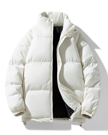 Stand Collar Solid Color Down Short Warm Cotton Coat Jacket