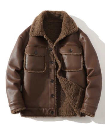 White Background Winter Velvet Padded Thickened Coat Men's Jacket