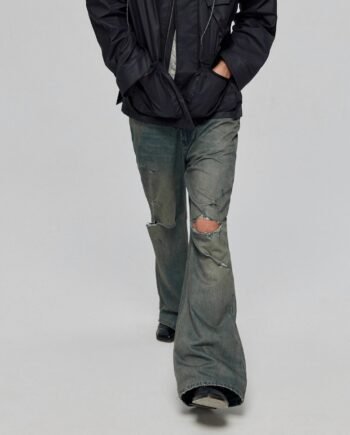 Cotton Retro Make Old Ripped Loose Micro-flared Trousers Jeans