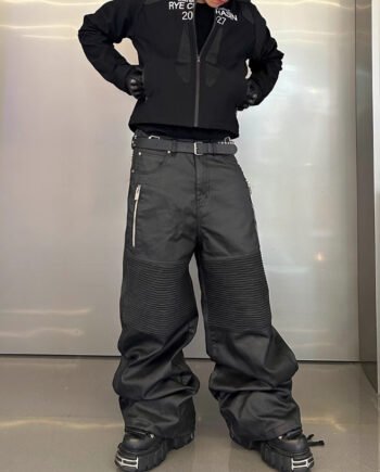 Black Glue Brush Wax Machine Pleated Knee Pads