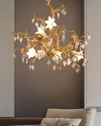 Copper Branch Chandelier Creative Crystal Chandelier