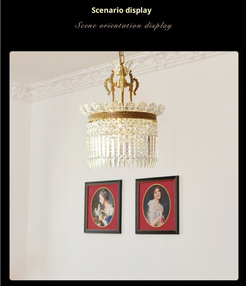 Dining Room Entrance Corridor Bedroom Copper Crystal Chandelier