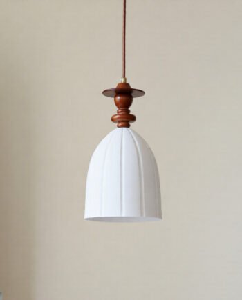 Baz Retro-Style Niche Original Solid Wood And Ceramic Pendant Light