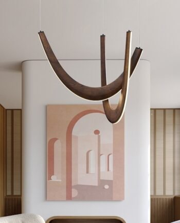 Artistic Living Room And Dining Room Minimalist Modern Solid-wood U-shaped Chandelier  New Design
