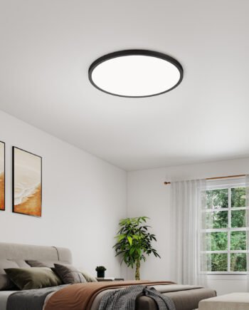 4 PACK Flush Mount LED Ceiling Light Fixture Black, 16Inch 32Watt, Dimmable & 5 Color Selectable Ceiling Lamp 3520LM Low Profile Ceiling Light For Kitchen Bedroom Hallway Porch