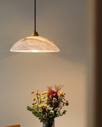 Spanish Marble Restaurant Three-head Round Light Luxury Bar Aisle Light Designer Model Coffee Dining Table Chandelier