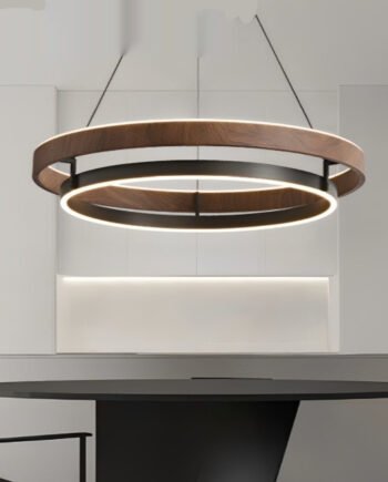 Italian Modern Minimalist Wood Grain Living Room Chandelier